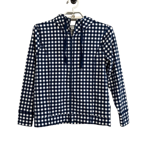 J. Crew Gingham Full Zip Active Hoodie - Picture 2 of 10